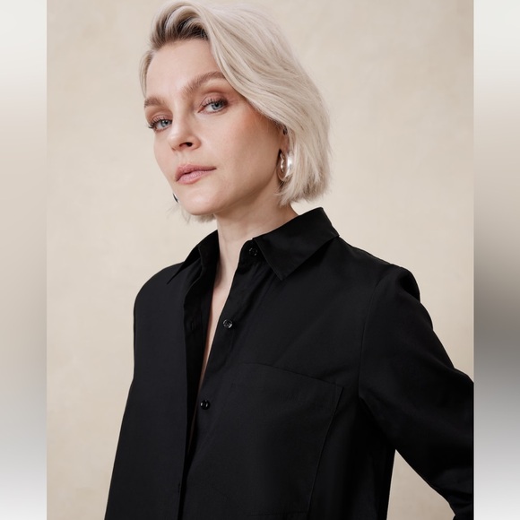 NWT BANANA REPUBLIC POPLIN MAXI SHIRTDRESS - Picture 3 of 7